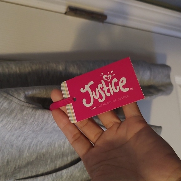 JUSTICE Girl Gray Hoodie with Logo - Picture 6 of 7